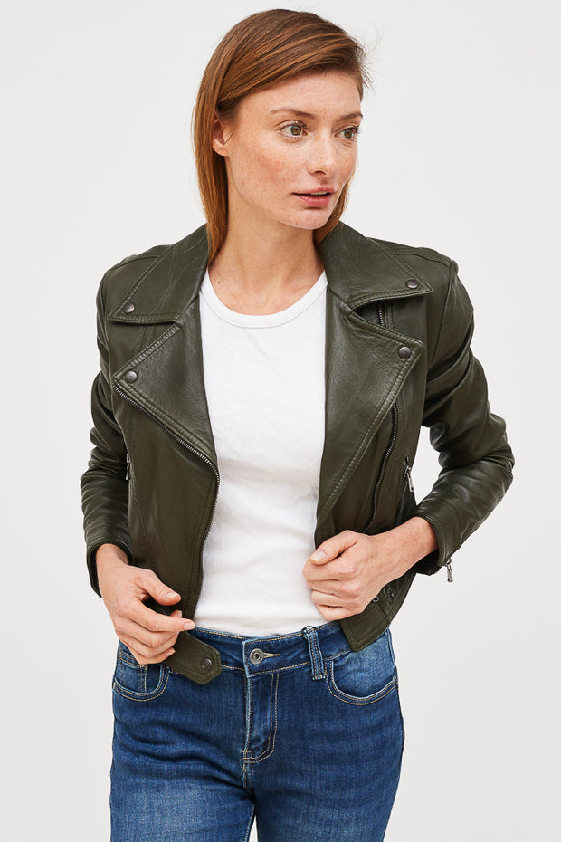 CHAQUETA  BIKER CORTA CUERO