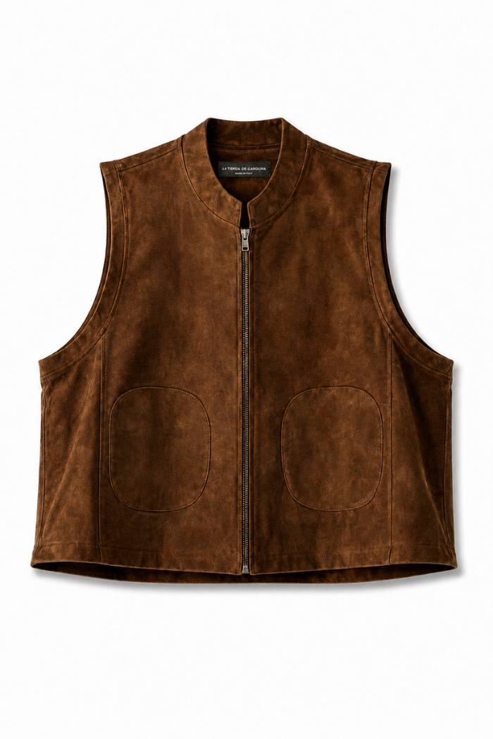 CHAQUETA CECI SIN MANGAS GAMUZA