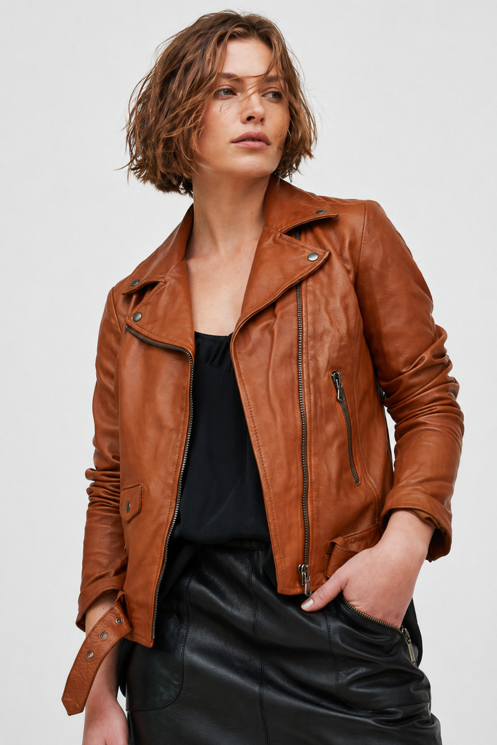 CHAQUETA BIKER CUERO