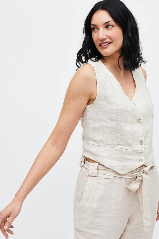 GILET MOIRA LINO