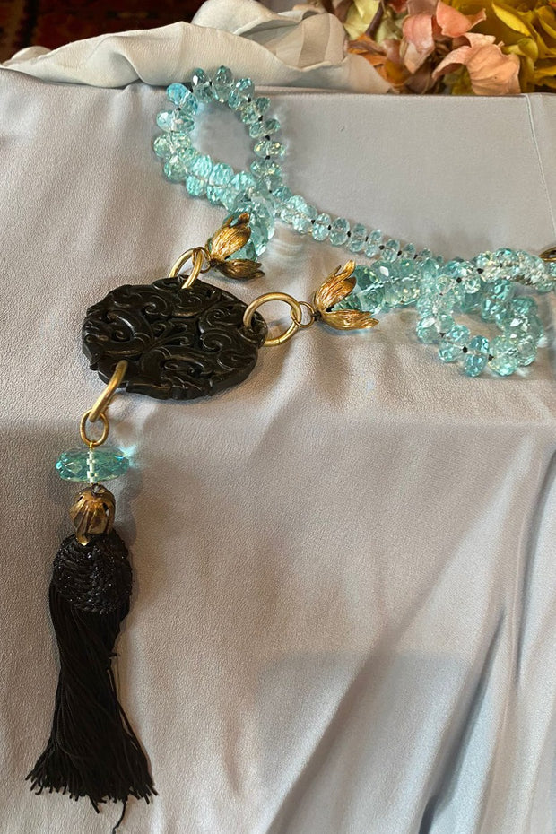 COLLAR CRISTAL Y JADE NEGRO