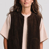 CHAQUETA CECI SIN MANGAS GAMUZA