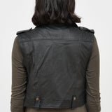 CHAQUETA BIKER SIN MANGAS CUERO