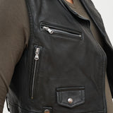 CHAQUETA BIKER SIN MANGAS CUERO