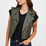 CHAQUETA BIKER SIN MANGAS CUERO