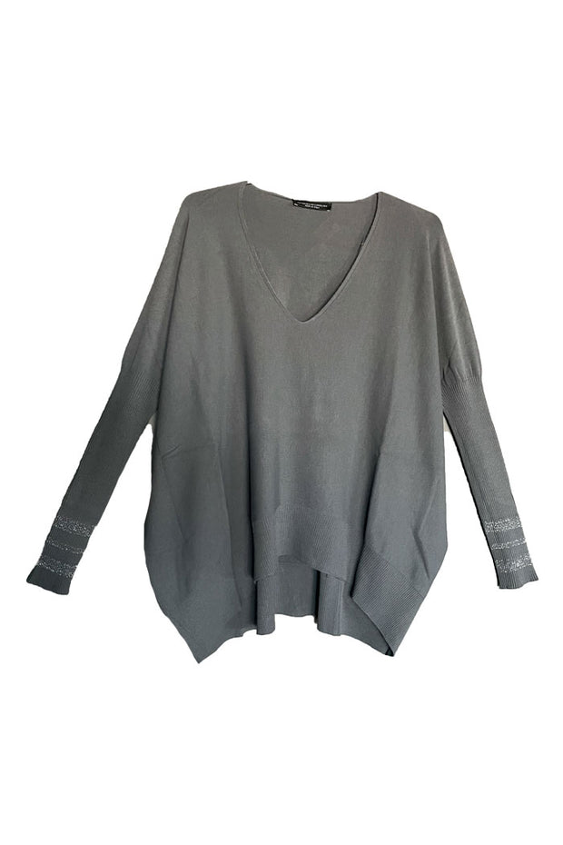 SWEATER CURVO LUCIA V BRILLO