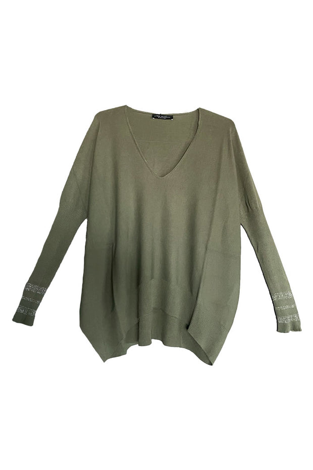 SWEATER CURVO LUCIA V BRILLO
