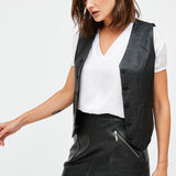 FALDA MIKA CIERRE CUERO