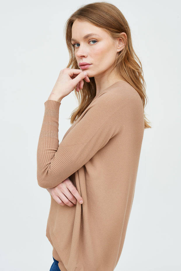 SWEATER CURVO LUCIA V BRILLO