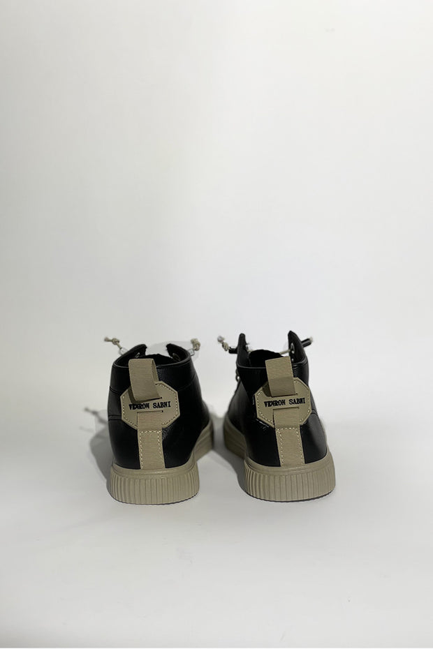 ZAPATILLA CAÑA PU NEGRO